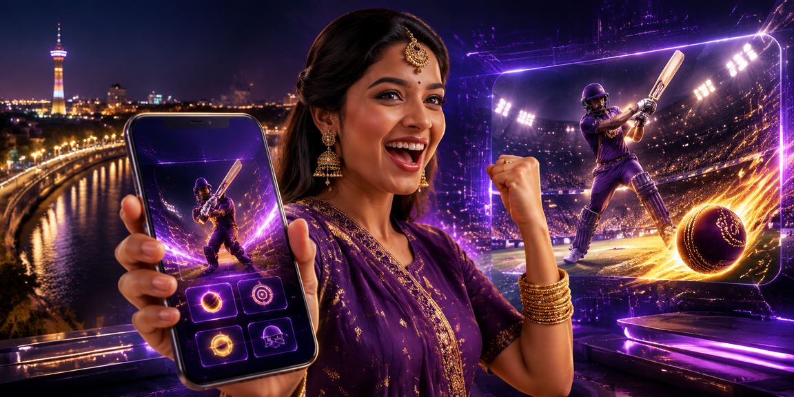 Mobile live casino player enjoying Ahmedabad riverfront evening atmosphere neon