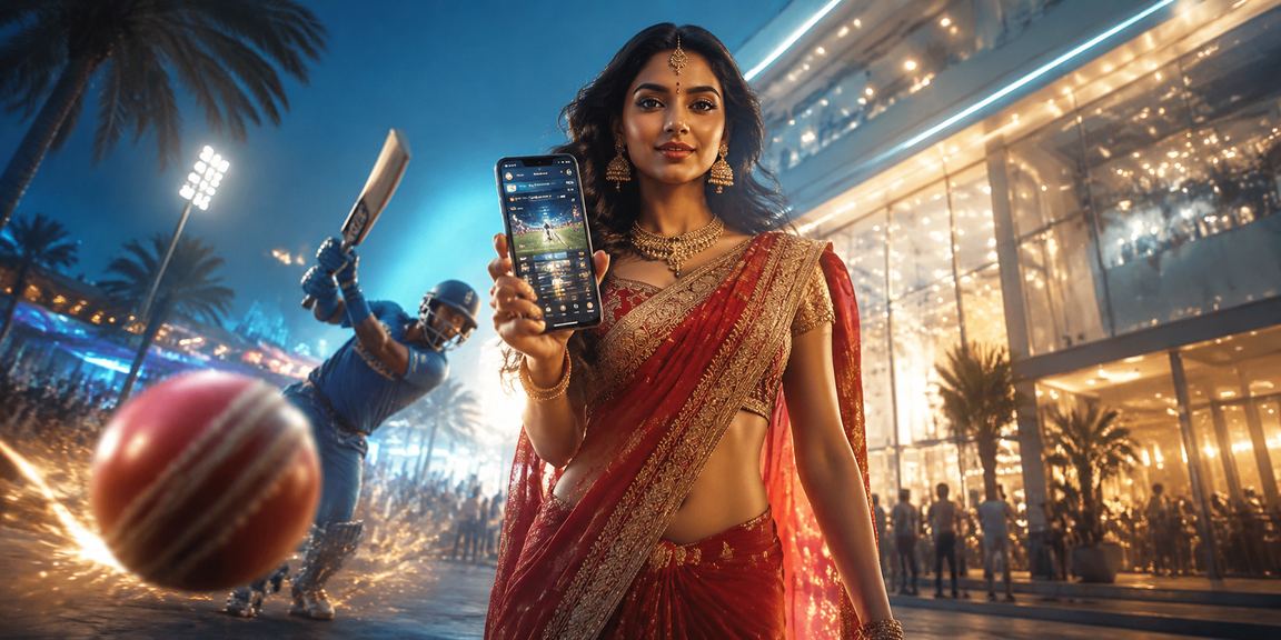 Indian woman using mobile device to log in securely