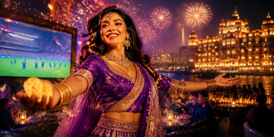 Cricket fans watching IPL match during Diwali festival