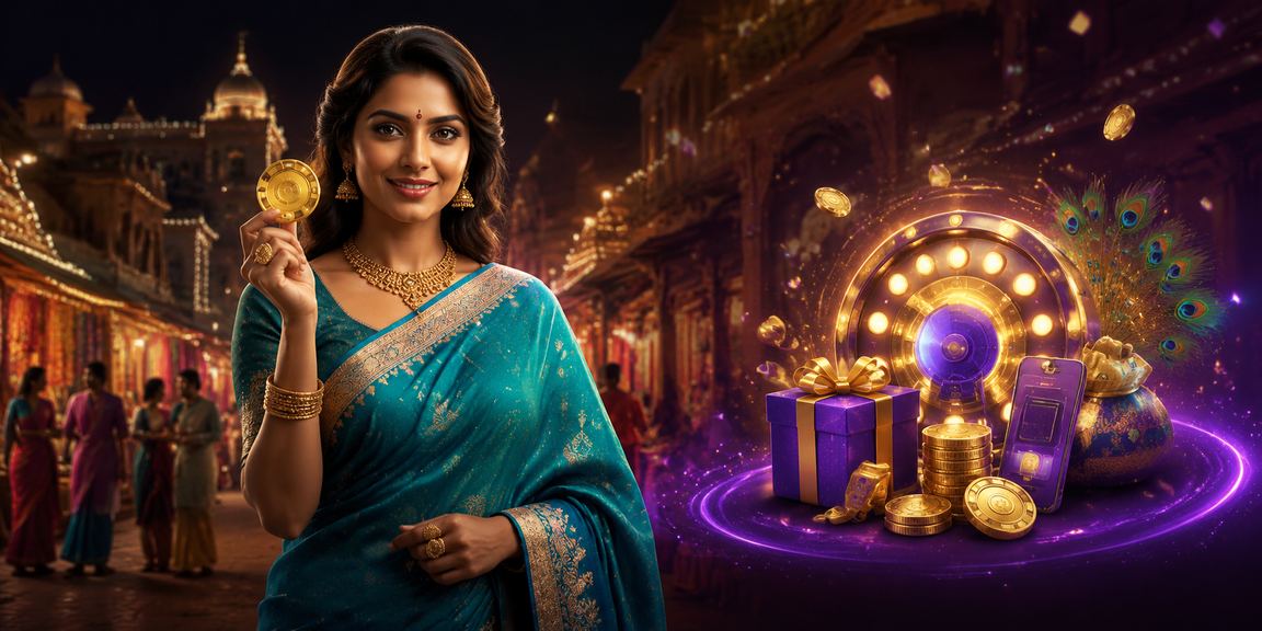 Indian woman enjoying lottery and betting responsibly