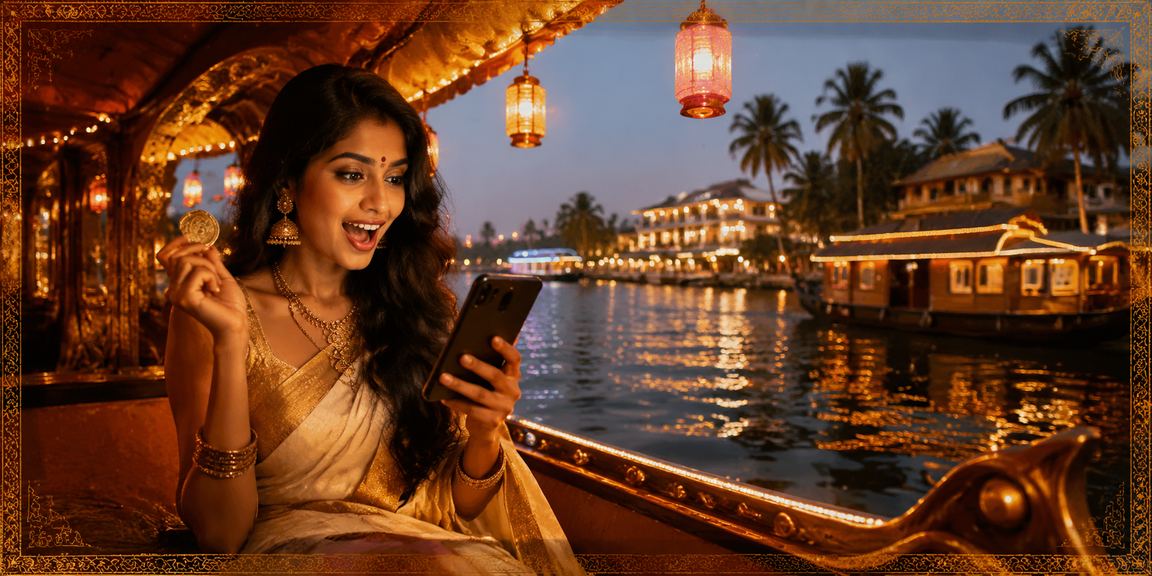 Night market in Kerala symbolizing secure betting environment